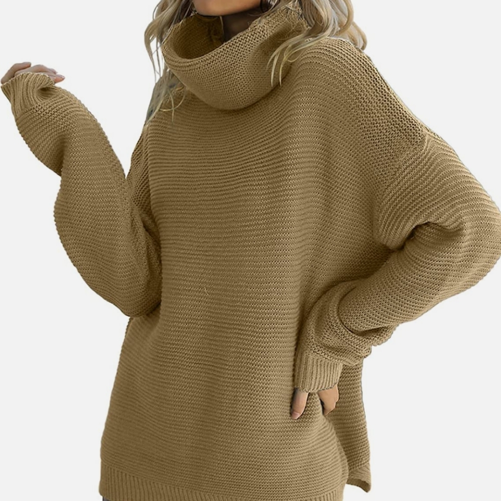 Cheryfly Women's Turtle neck sweater Long Sleeve knit pullover